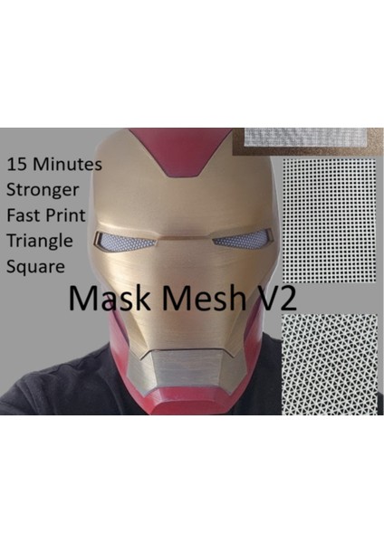 Maske Mesh V2 - Kasklar ve Maskeler Için Cosplay Mesh (Özelleştirilebilir Tasarım)