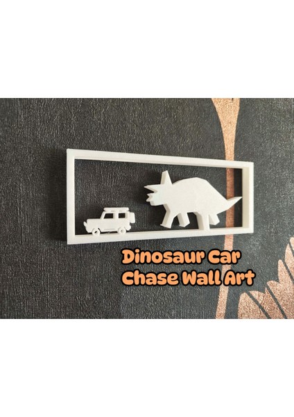 Düşük Poli Dino Chase Duvar Sanatı