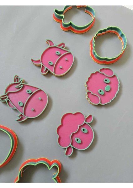 Çiftlik Hayvan Sevimli Kurabiye Kesici Kil Playdoh Damga fırsatları