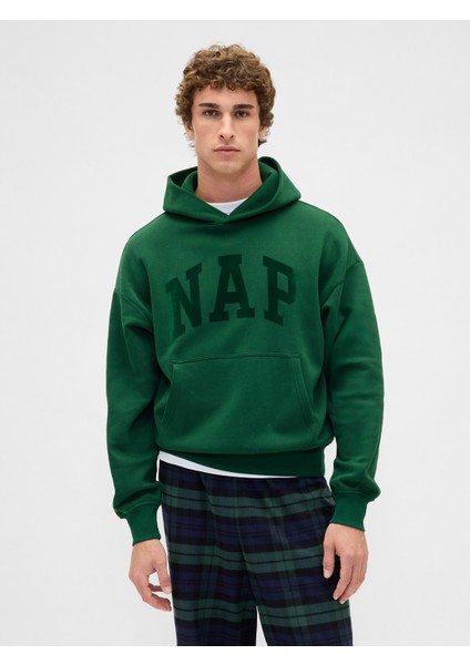 Erkek Yeşil Vintagesoft Nap Logo Sweatshirt