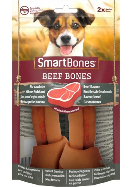 Smartbones Orta Irk Köpekler Için Biftekli Ödül Kemiği (2li) 158GR