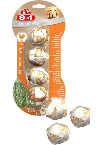 Delights Köpekler Için Tavuklu Çiğneme Topu (S) 4 Adet
