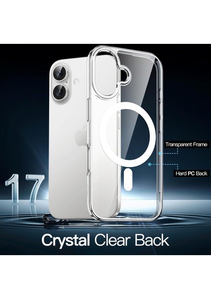 Apple Iphone 17 Uyumlu Şeffaf Magsafe Kılıf Darbe Emici Sert Silikon, Kamera Korumalı, Manyetik modelleri
