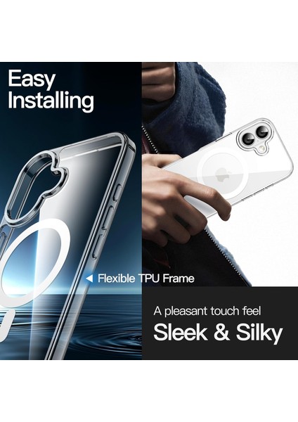 Apple Iphone 17 Uyumlu Şeffaf Magsafe Kılıf Darbe Emici Sert Silikon, Kamera Korumalı, Manyetik indirimleri