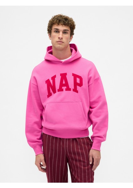 Erkek Pembe Vintagesoft Nap Logo Sweatshirt