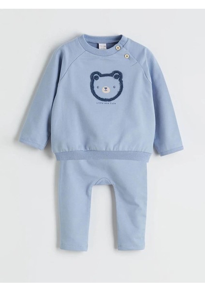 Bisiklet Yaka Erkek Bebek Sweatshirt ve Eşofman Altı (W5)