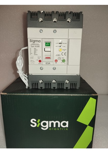 4J125063 Kaçak Akım Korumalı Termik Manyetik Kompakt 63A 36kA