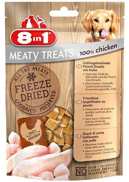 Meaty Treats Tavuklu Kurutulmuş Tahılsız Köpek Ödül Maması 50GR