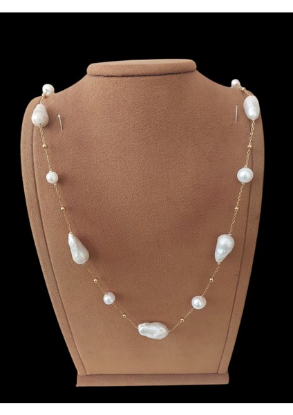 Doğal Barok Inci Uzun Kolye 1 mt fırsatları