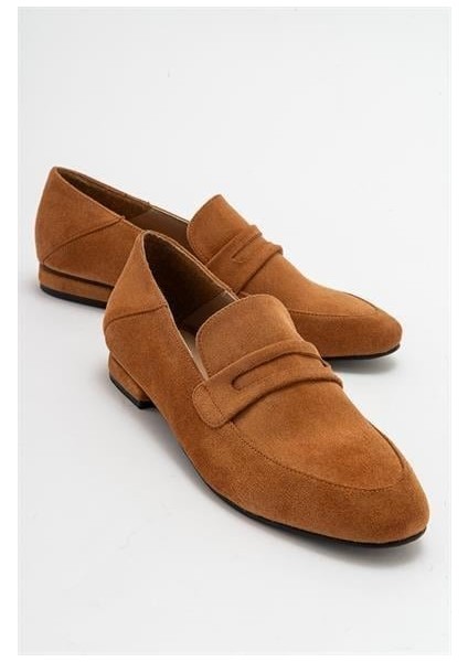 Kadın Orfe Taba Süet Loafer Ayakkabı