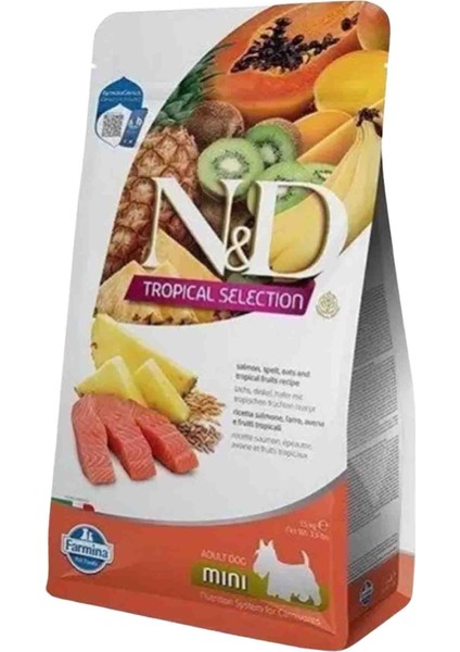 Nd Tropical Selection Somonlu ve Tropikal Meyveli Mini Irk Yetişkin Köpek Maması 1,5kg
