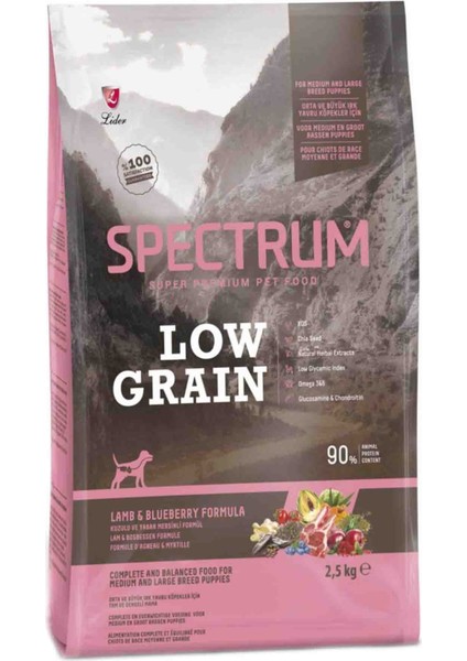 Düşük Tahıllı Kuzulu Yaban Mersinli Orta ve Büyük Irk Yavru Köpek Maması 2.5kg