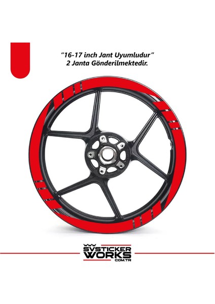 Motosiklet Kalın Geniş Jant Sticker 16'lı Dekor Sticker Motor Sticker