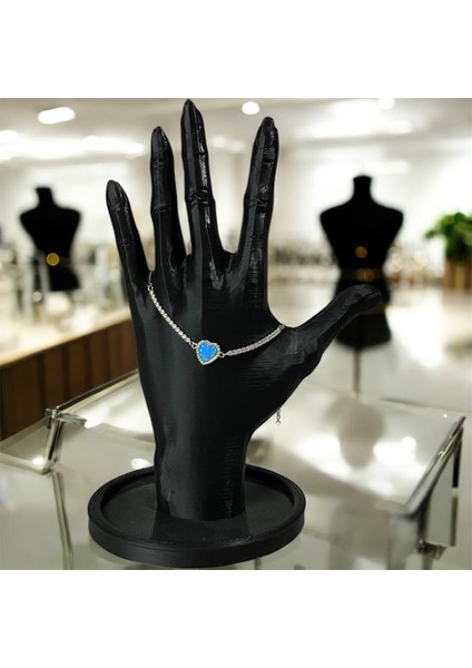 925 Ayar Gümüş Turkuaz Kalp Zirkon Taşlı Bileklik fiyatları