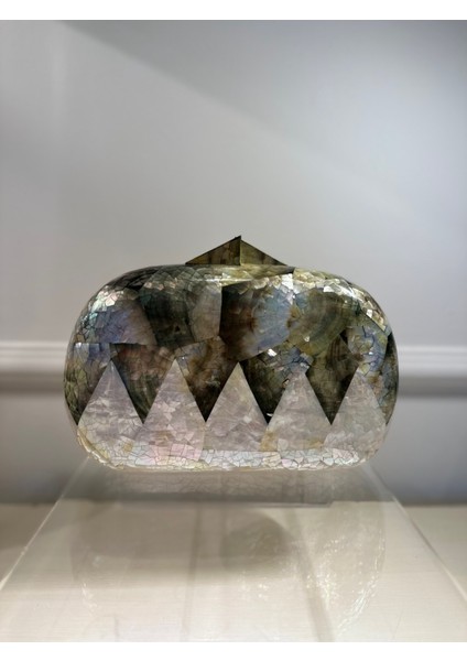 Splash L LY0127B Sedef El Yapımı Siyah-Beyaz Çanta