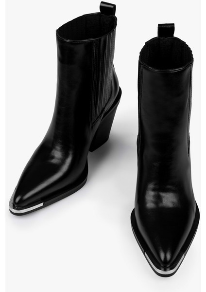 Kadın Amelia Siyah Cilt Kovboy Bot fırsatları