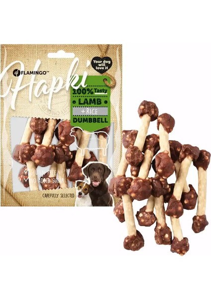 Hapki Kuzu Eti ve Pirinçli Dambıl Şeklinde Köpek Ödül Maması 150GR