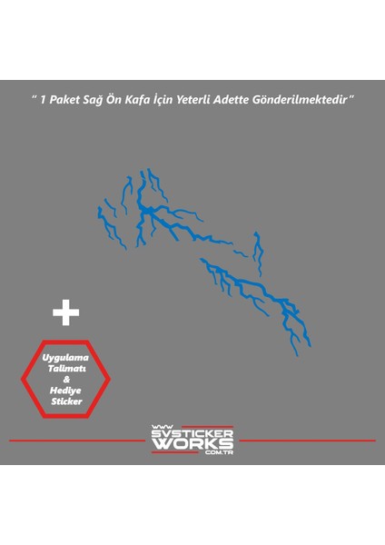 Cfmoto 250SR Sticker Ön Kafa Şimşek Desen Dekor Sticker Modeli fiyatları