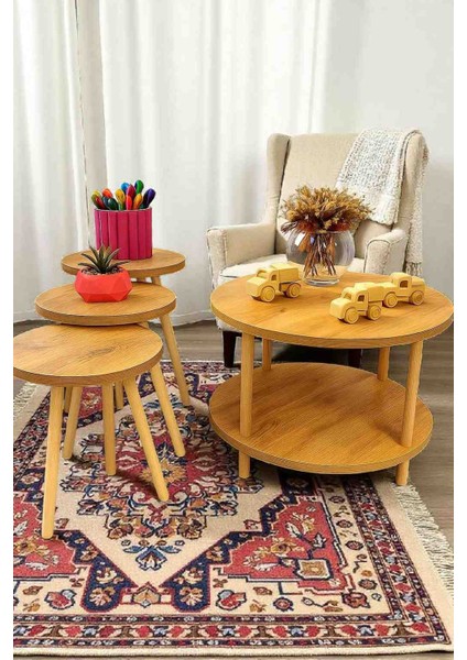 Kendin Kur Orta Sehpa Zigon Yan Sehpa Atlantik Çam Desenli Ahşap Ayaklı fiyatları