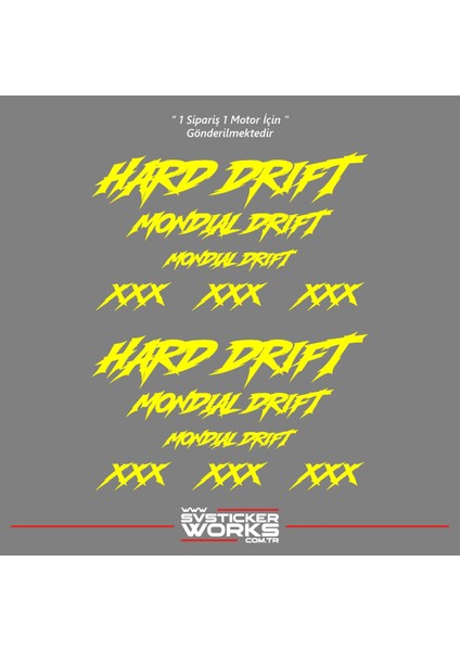 Mondial Drift L Sticker Xxx Full Sticker Set Dekor Modeli fiyatları