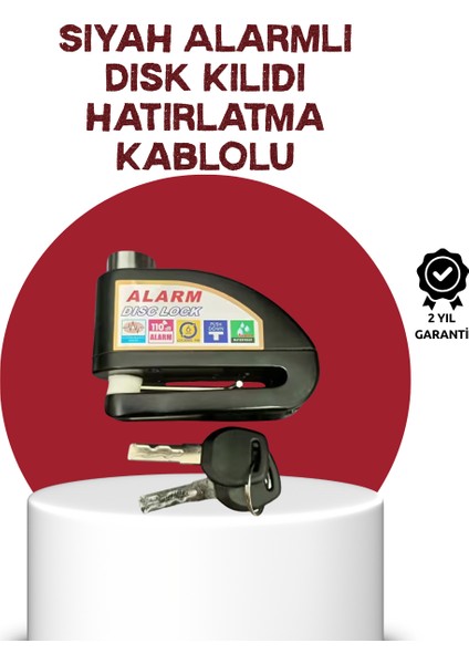 Resveq Güvenlik Sensörlü Alarmlı Disk Kilidi Motosiklet ve Bisiklet Için