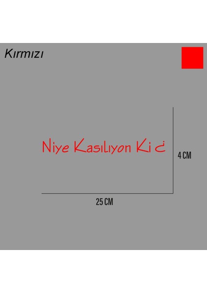 Niye Kasılıyon Ki Sticker Arka Cam Söz Sticker Etiket 25CM