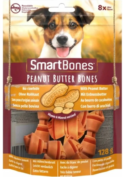 Smartbones Küçük Irk Köpekler Için Tavuk ve Fıstık Ezmeli Ödül Kemiği (8li) 128GR