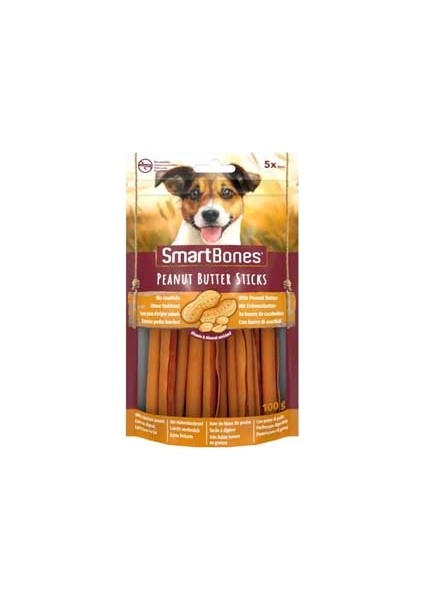 Smartbones Stick Küçük Irk Köpekler Için Fıstık Ezmeli Ödül Kemiği 100GR