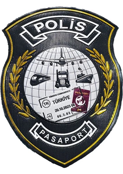 Pasaport Polis Kol Arması 3D Plastik Tpu, Yeni Tip, Cırtlı, Standart Ölçü,