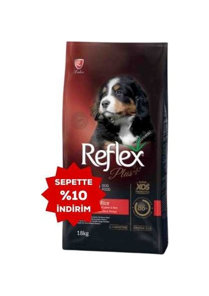 Plus Junior Kuzu Etli Pirinçli Büyük Irk Yavru Köpek Maması 18KG