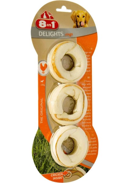 Delights Rings Köpekler Için Tavuklu Çiğneme Halkaları 3 Adet