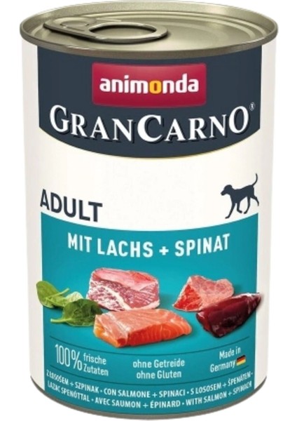 Gran Carno Adult Somonlu ve Ispanaklı Yetişkin Köpek Konservesi 400GR