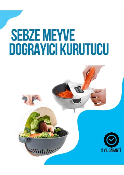 Resveq Dilimleyici ve Rende Bıçaklı Çok Amaçlı Mutfak Aleti