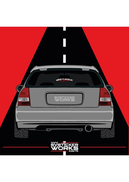 Göz Yumduk Kör Sandılar Yazı Araba Motosiklet Cam Etiket Sticker 20CM