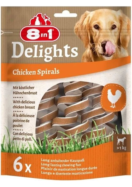 Delights Chicken Spirals Tavuklu Burgu Köpek Ödülü 6lı
