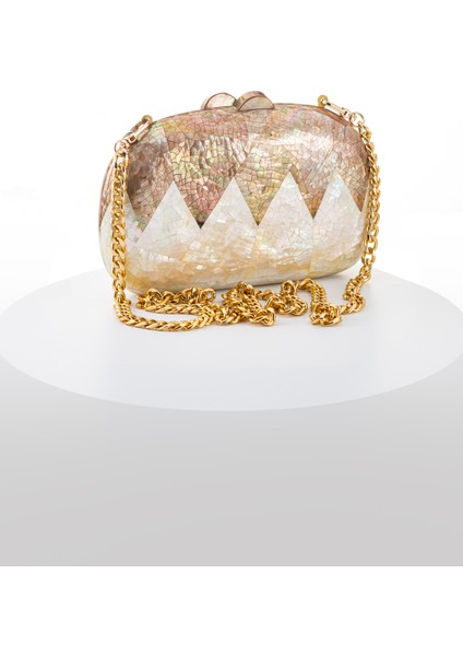 Splash L LY0127A Sedef El Yapımı Açık Kahverengi-Beyaz Çanta fiyatları