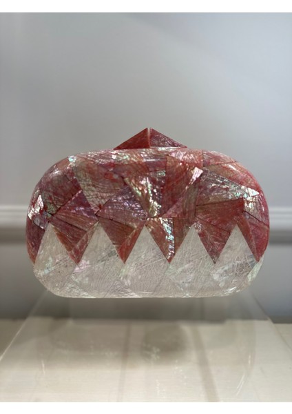 Splash L LY0127C Sedef El Yapımı Beyaz-Pembe Çanta