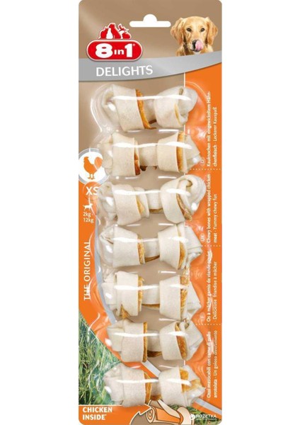 Delights Köpekler Için Tavuklu Ödül Kemiği (Xs) 7 Adet