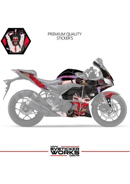 Yamaha R25 Kaplama Sticker Katana Girl Motor Kaplama Modeli Hazır Kit 2019 / 2023 Uyumlu fiyatları