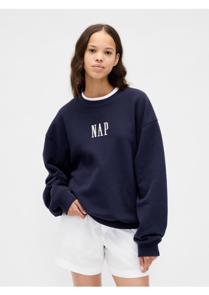 Erkek Lacivert Vintagesoft Nap Logo Sweatshirt