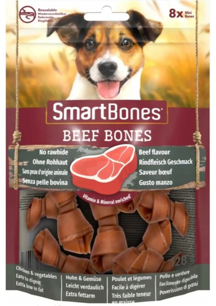 Smartbones Küçük Irk Köpekler Için Biftekli Ödül Kemiği (8li) 128GR