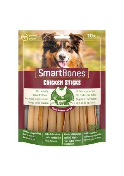 Smartbones Stick Tavuklu Köpek Ödül Çubuğu 200GR (10LU)