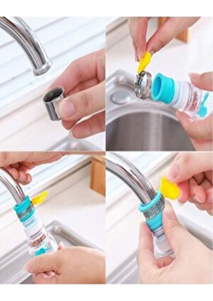 Su Tasarrufu Sağlayan Oynar Başlıklı Pervaneli Musluk Başlığı 360 Derece Döner Başlıklı Musluk Ucu 2 modelleri