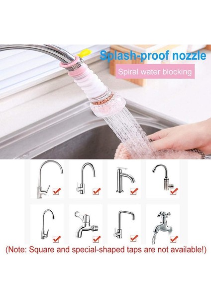 Su Tasarrufu Sağlayan Oynar Başlıklı Pervaneli Musluk Başlığı 360 Derece Döner Başlıklı Musluk Ucu 2 fırsatları