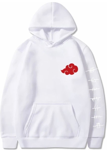 Punıx Büyük Beden Rahat Kalıp Japon Stili Yazı Bulut Baskılı Tam Kışlık Erkek Sweatshırt