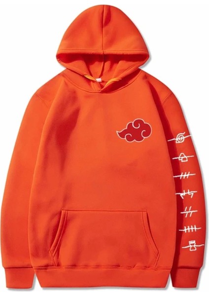 Punıx Büyük Beden Rahat Kalıp Japon Stili Yazı Bulut Baskılı Tam Kışlık Erkek Sweatshırt