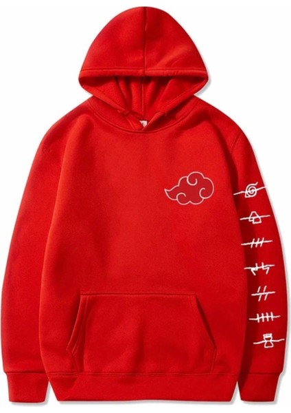 Punıx Büyük Beden Rahat Kalıp Japon Stili Yazı Bulut Baskılı Tam Kışlık Erkek Sweatshırt