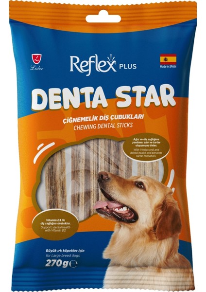 Plus Dentastar Chewing Büyük Irk Yetişkin Köpek Çiğnemelik Diş Çubukları 270GR