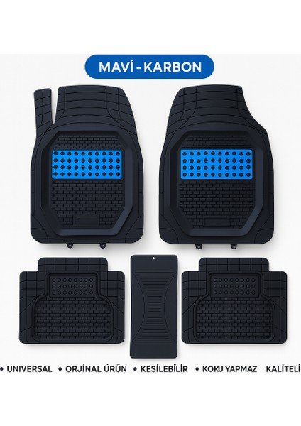 Citroen Nemo 2007 Uyumlu Havuzlu Ünıversal Pro Max Oto Paspas Siyah - Mavi fırsatları