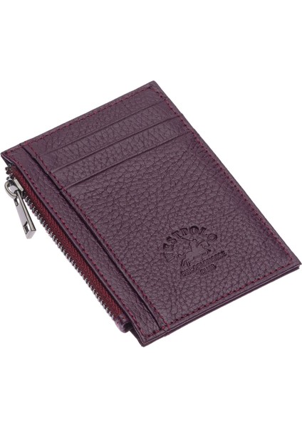 Ivo Fermuarlı Bozuk Para Bölmeli Unisex Hakiki Flötr Deri Kartlık - Mor fiyatları